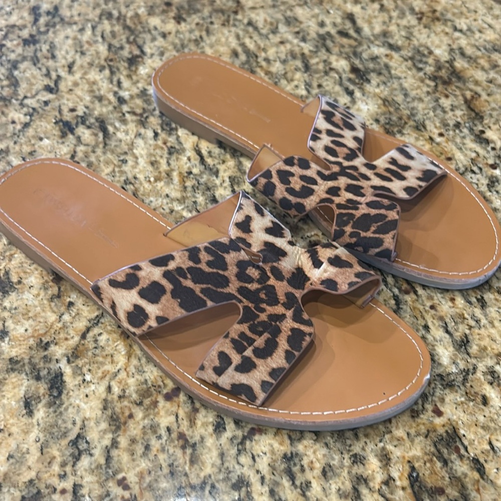 Wild Diva open toe, leopard print sandals, size 10, EUC | offer on description